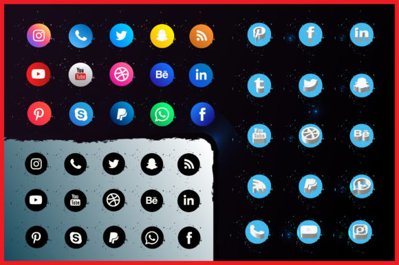 Download Social Media Set of 15 Icons - Social media Collection