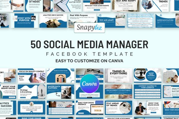 Download Social Media Manager FB Canva Templates - Social media Collection