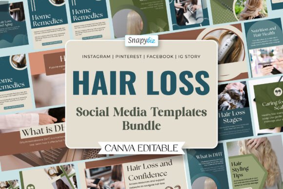 Download Hair Loss Canva Social Media Bundle - Social media Collection