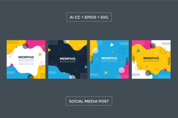 Download Social Media Memphis Square Template - Social media Collection