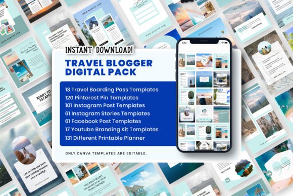 Download Travel Social Media and Printable Bundle - Social media Collection