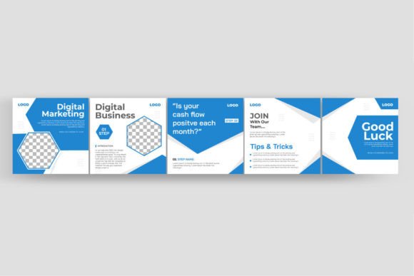 Download Set of Social Media Marketing Carousel - Social media Collection