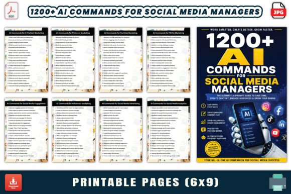 Download 1200+ AI Commands for Social Media Manag - Social media Collection