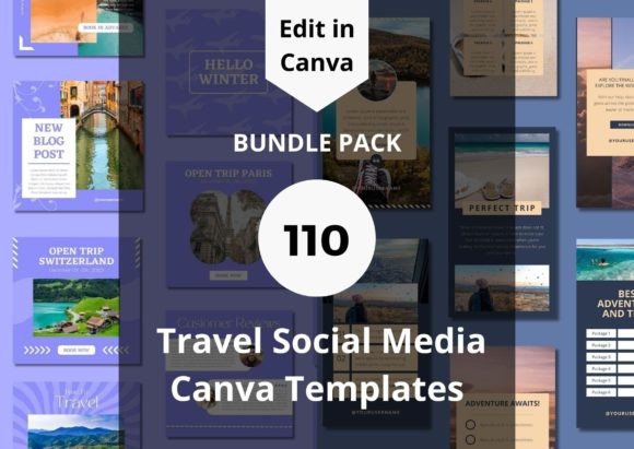 Download 110 Travel Social Media Canva Templates - Social media Collection