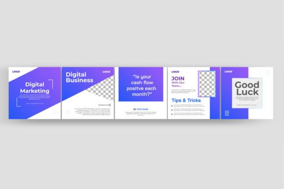 Download Set of Social Media Marketing Carousel - Social media Collection