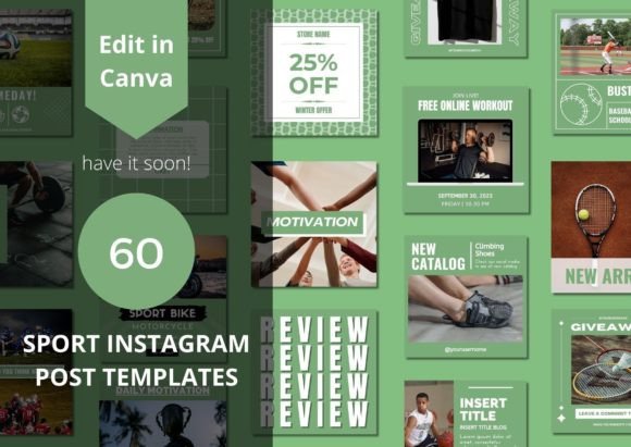 Download 60 Sports Social Media Canva Templates - Social media Collection