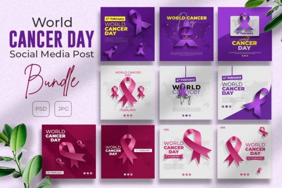 Download World Cancer Day Social Media Bundle - Social media Collection