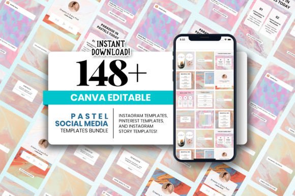 Download Pastel Social Media Canva Temp Bundle - Social media Collection