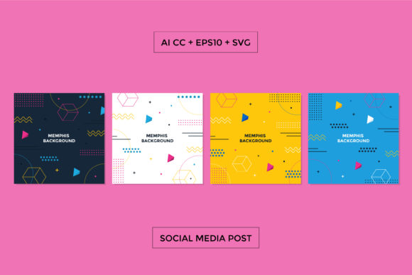 Download Social Media Memphis Square Template - Social media Collection