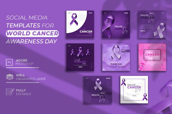 Download World Cancer Day Social Media Bundle - Social media Collection